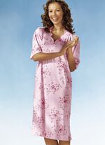 Nachthemd met korte mouwen en V-hals 