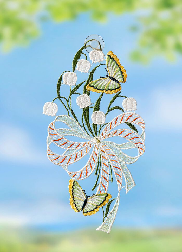 Raamafbeelding met lelietje-van-dalen-motief 