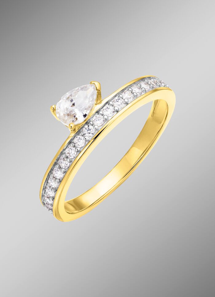 Interessante damesring met zirkonia 