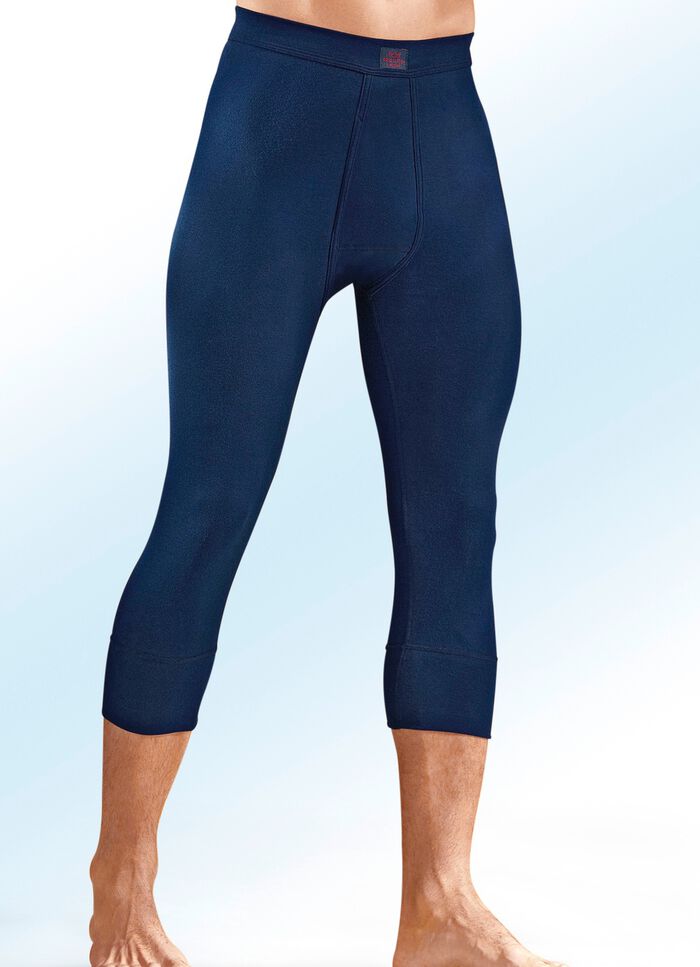 Set van twee 3/4 onderbroeken, van fijne ribstof, met gulp, meerkleurig 