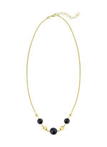 Halsketting met echte zwarte agaat 