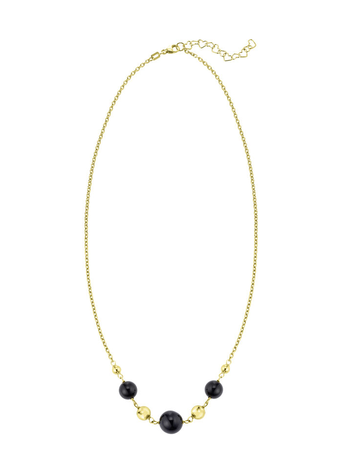 Halsketting met echte zwarte agaat 