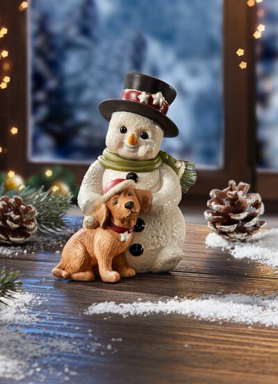 Goebel Sneeuwpop met Hond 