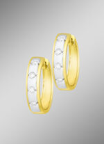 Tweekleurige creoolse oorbellen met briljanten