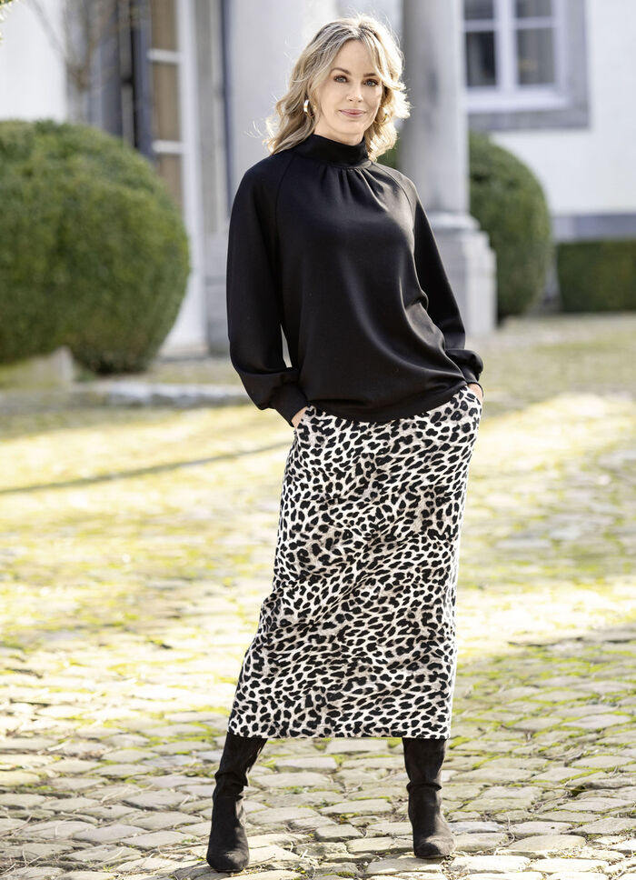 Sweatshirt met opstaande kraag ZWART