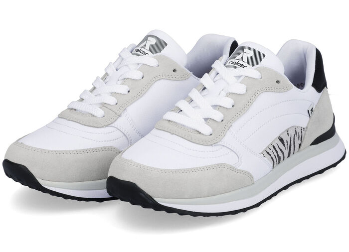 Rieker sneakers met een interessante zebraprint WIT