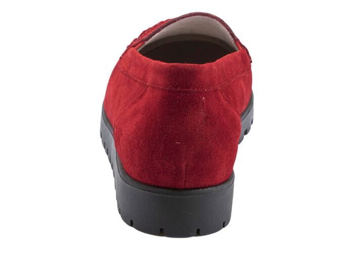 Waldl&auml;ufer mocassinpantoffels met glitterapplicaties ROBIJNROOD