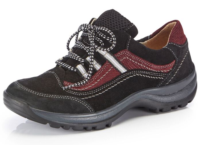 ELENA EDEN veterschoen van gedeeltelijk reli&euml;fnubuckleer 