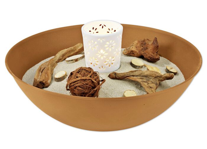 Decoratieve zuil van roestkleurig gepoedercoat ijzer