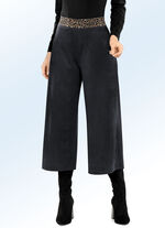 Zachte, soepel vallende culotte in suède-look ZWART