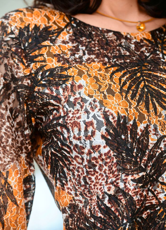 Tuniek met transparante mouwen 