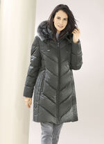 Functionele korte jas met vaste capuchon GRAFIET