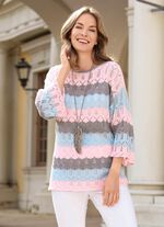 Trui met een mix van patronen in een blokstreepdessin 