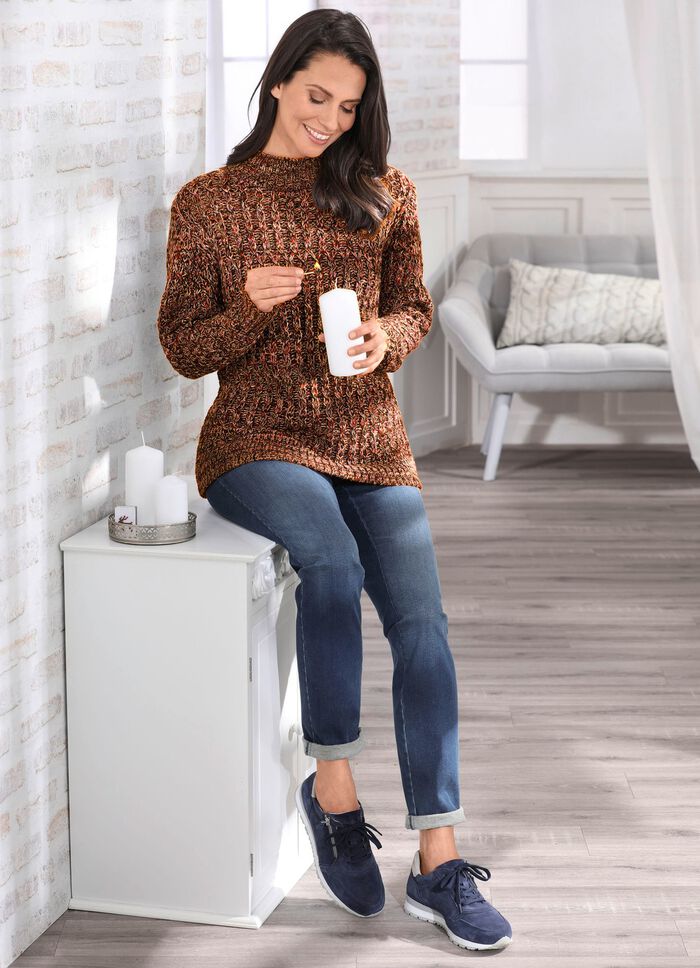 Trui in een luxueus gem&ecirc;leerde look 