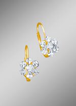 Diamanten oorbellen in bloemvorm met 2 loepzuivere briljant geslepen diamanten 