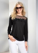 Shirt-tuniek met mesh-inzetstuk 