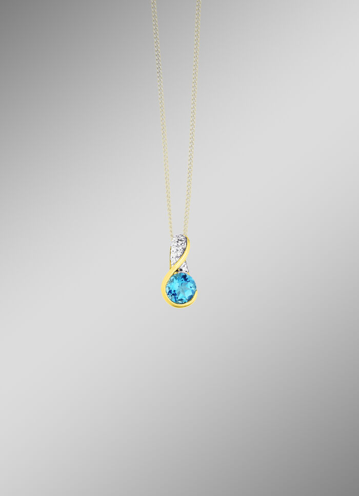 Charmante hanger met blauwe topaas