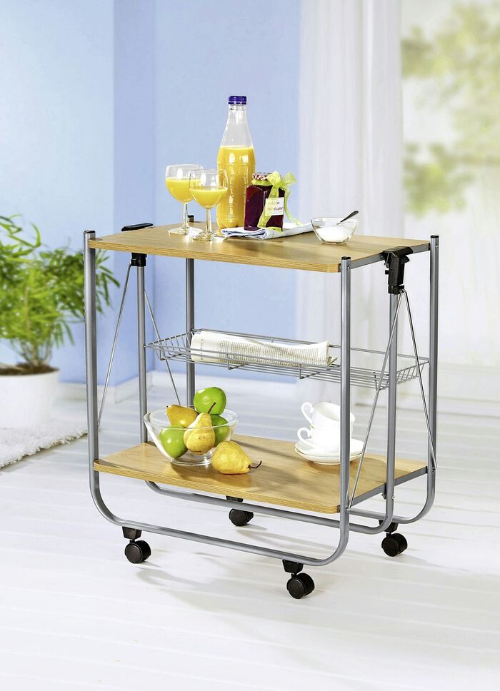 Veelzijdige opvouwbare serveerwagen BEUKEN