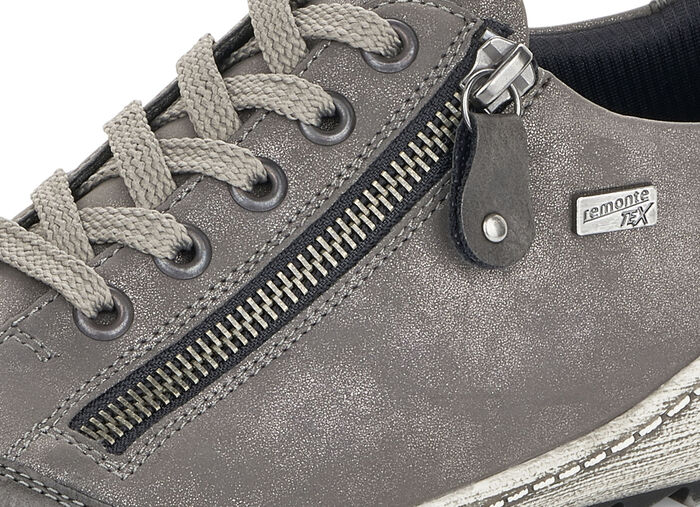 Remonte, comfortabele damessneakers, breedte G, met uitneembaar voetbed GRIJS