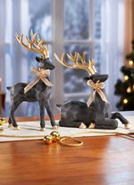 Hert met hoeven en gewei in goud SCHWARZ