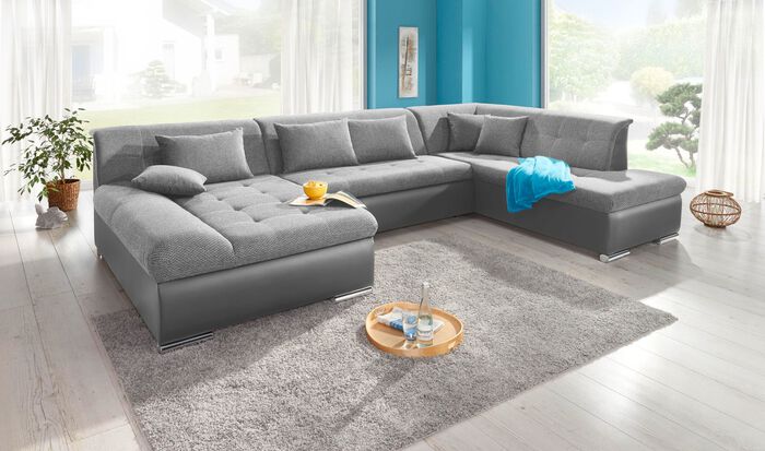 Woongedeelte met bedfunctie GRIJS-ZILVER