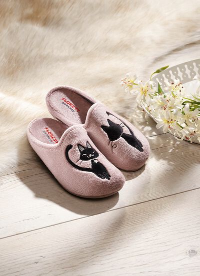 FLORETT pantoffels met rubberen zool 