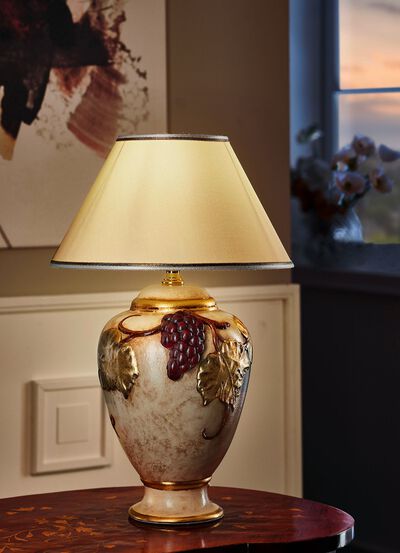 Tafellamp met bladgoud 