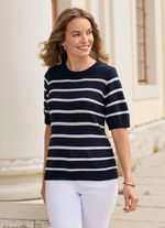 Trui met elegante glitterstrepen 