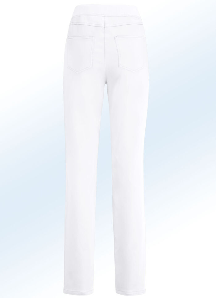 Elegante broek in pull-on-stijl WIT