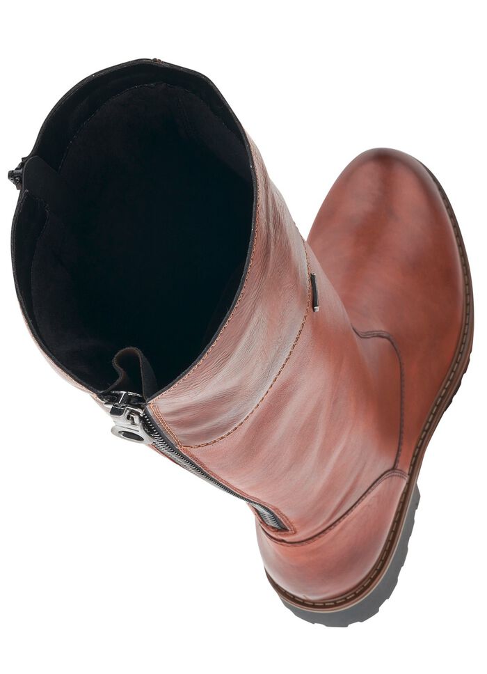 Remonte, gevoerde dameslaarzen, winterschoenen, breedte G, met rits KASTANJEBOLEET-MOKKA