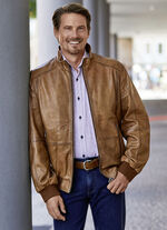 Leren blouson met opstaande kraag 