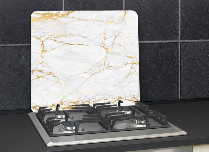 Kookplaat afdekplaten/wandpaneel, motief marmer goud MARMER GOUD