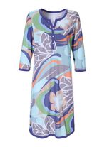 Nachtjapon met knoopsluiting, knielengte met 3/4-mouwen 