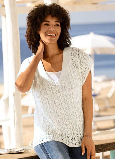 Trui van luxueus ajourbreisel 