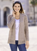 Vest in fijn netbreisel TAUPE