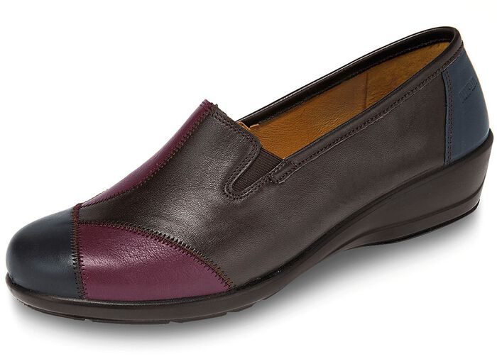 Slippers met elastische banden aan de zijkanten MOKKA-BORDEAUX-ANTHRACIET