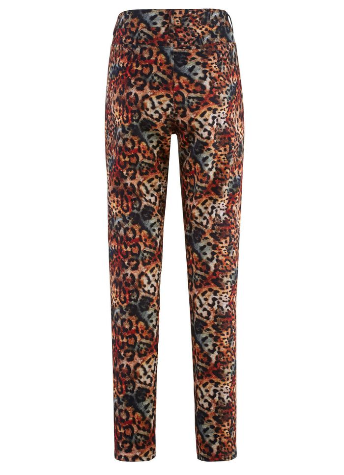 Broek in trendy dierenbont-design 