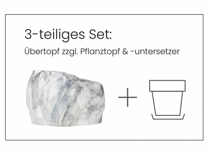 Plantenpot van Botanyia in een elegante natuursteenlook MARMERGRIJS
