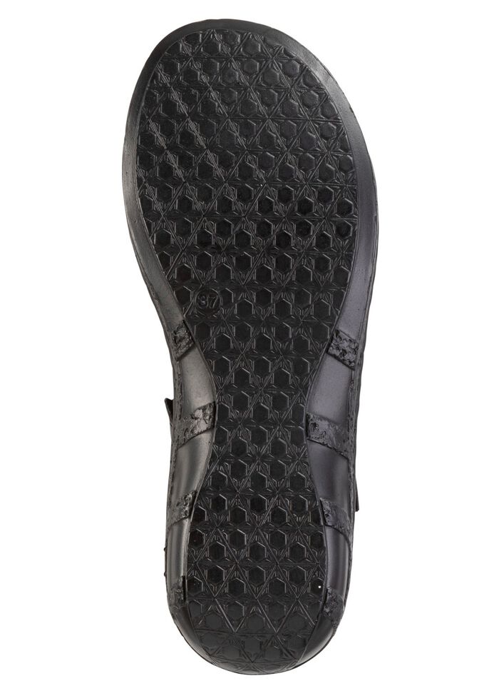 ELENA EDEN sandaal gemaakt van nappaleer met een subtiele gekreukelde structuur ZWART