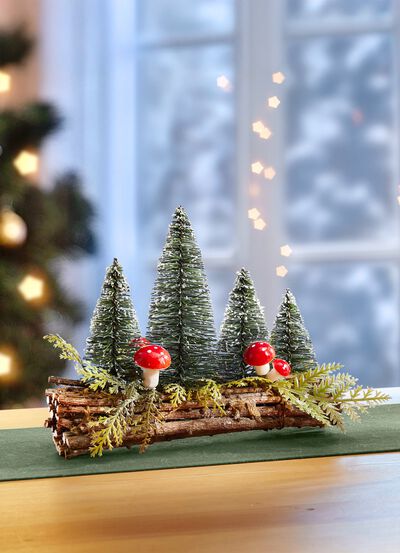 Kerstboom/paddestoel arrangement 