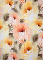 Overgordijn met bloemenmotief, met universele railband 