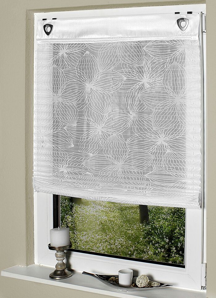 Plissee rolgordijn met decoratieve sterrenbloemen print 