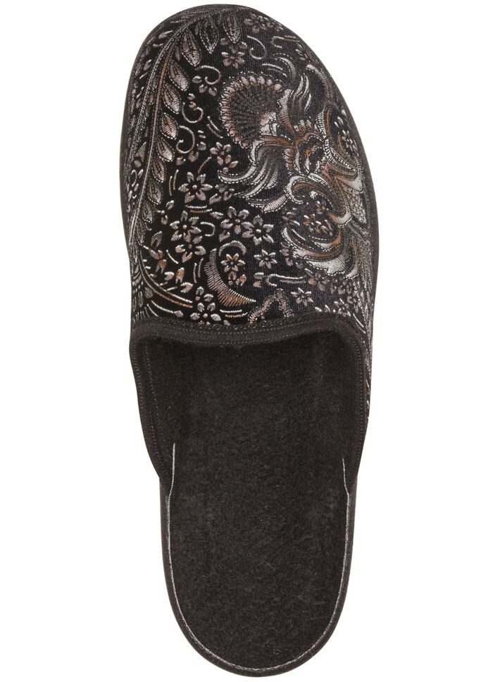 Pantoffels met een bloemmotief 