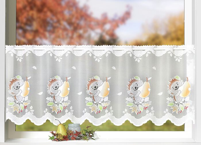 Kort gordijn met doorvoer voor roede 