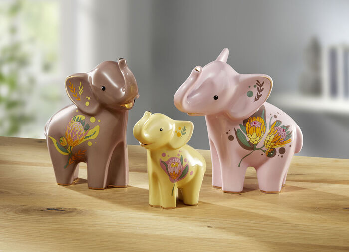 Handgemaakte Goebel porseleinen olifanten GEEL