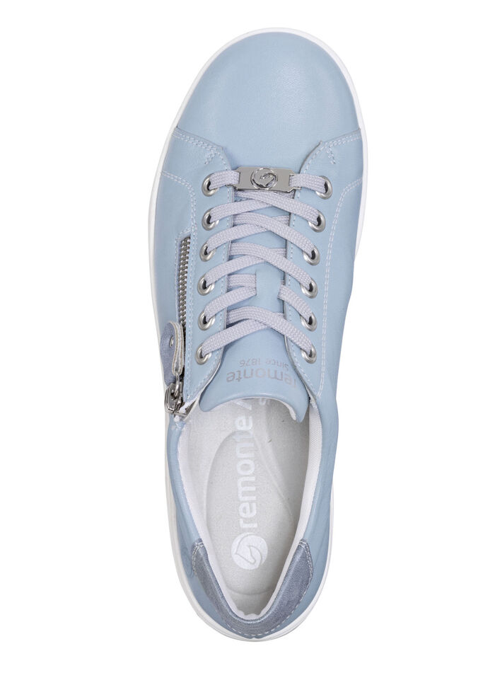 Remonte veterschoen met metalen inzetstuk in reli&euml;f LICHTBLAUW