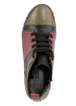 Gemini veterlaarsje met gekreukelde structuur ZWART-ROOD-GROEN