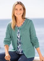 Vest van mesh-breisel JADE GROEN