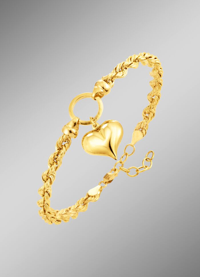 Koordarmband met hartjeshanger 