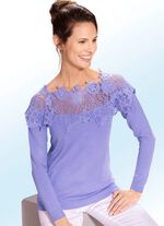 Trui met elegante kanten bies LILA